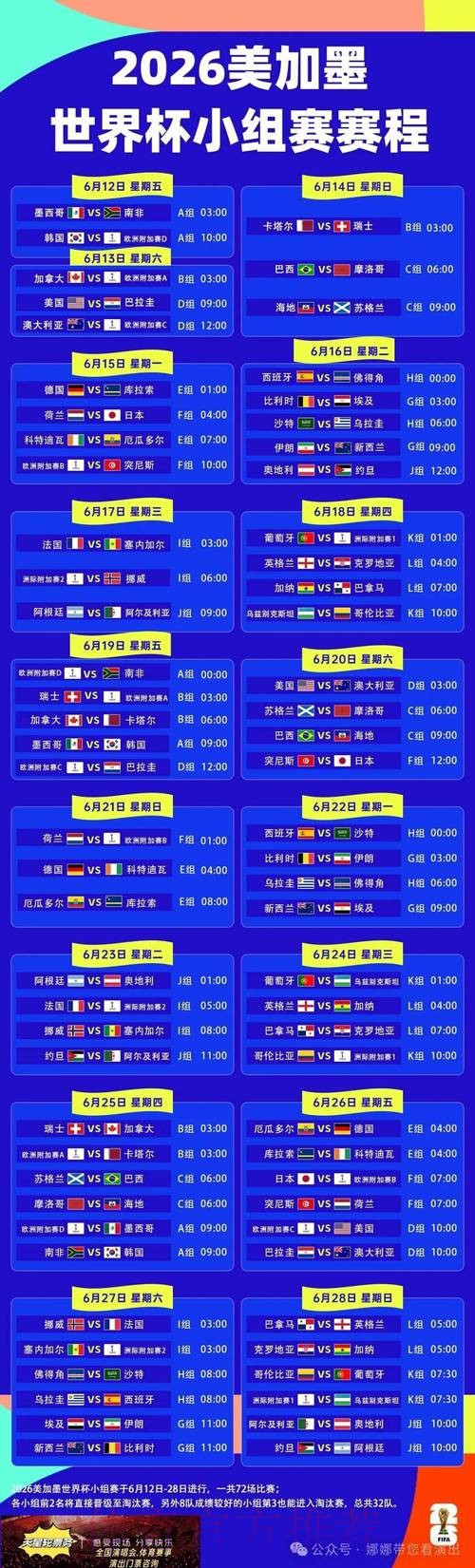 2026世界杯赛程官方发布赛事详情实时查看 2026世界杯赛程官方发布赛事详情实时查看